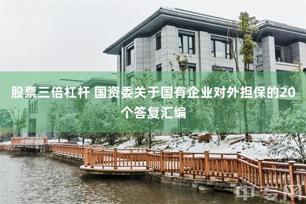 股票三倍杠杆 国资委关于国有企业对外担保的20个答复汇编