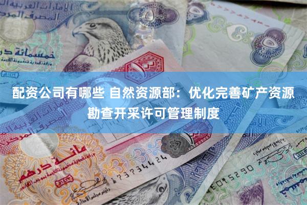配资公司有哪些 自然资源部：优化完善矿产资源勘查开采许可管理制度
