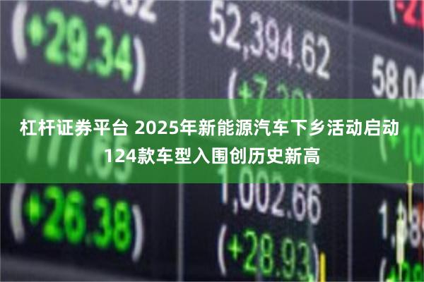 杠杆证券平台 2025年新能源汽车下乡活动启动 124款车型入围创历史新高