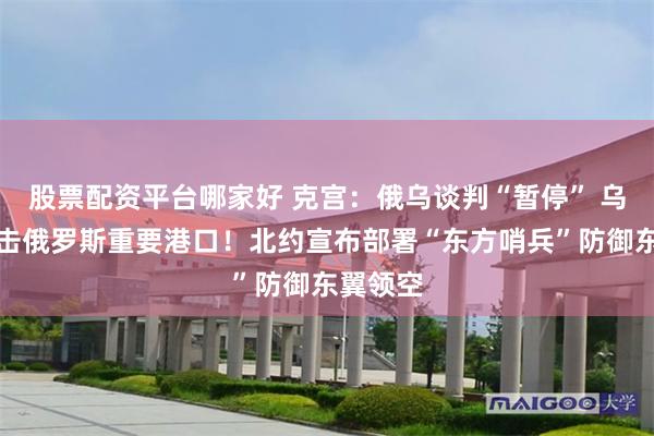 股票配资平台哪家好 克宫：俄乌谈判“暂停” 乌军称袭击俄罗斯重要港口！北约宣布部署“东方哨兵”防御东翼领空